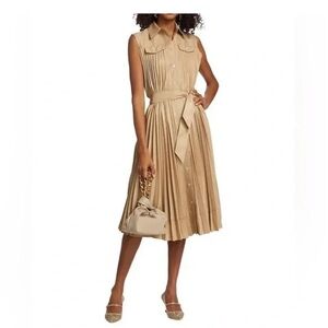 Tahari new pleated belted midi dress